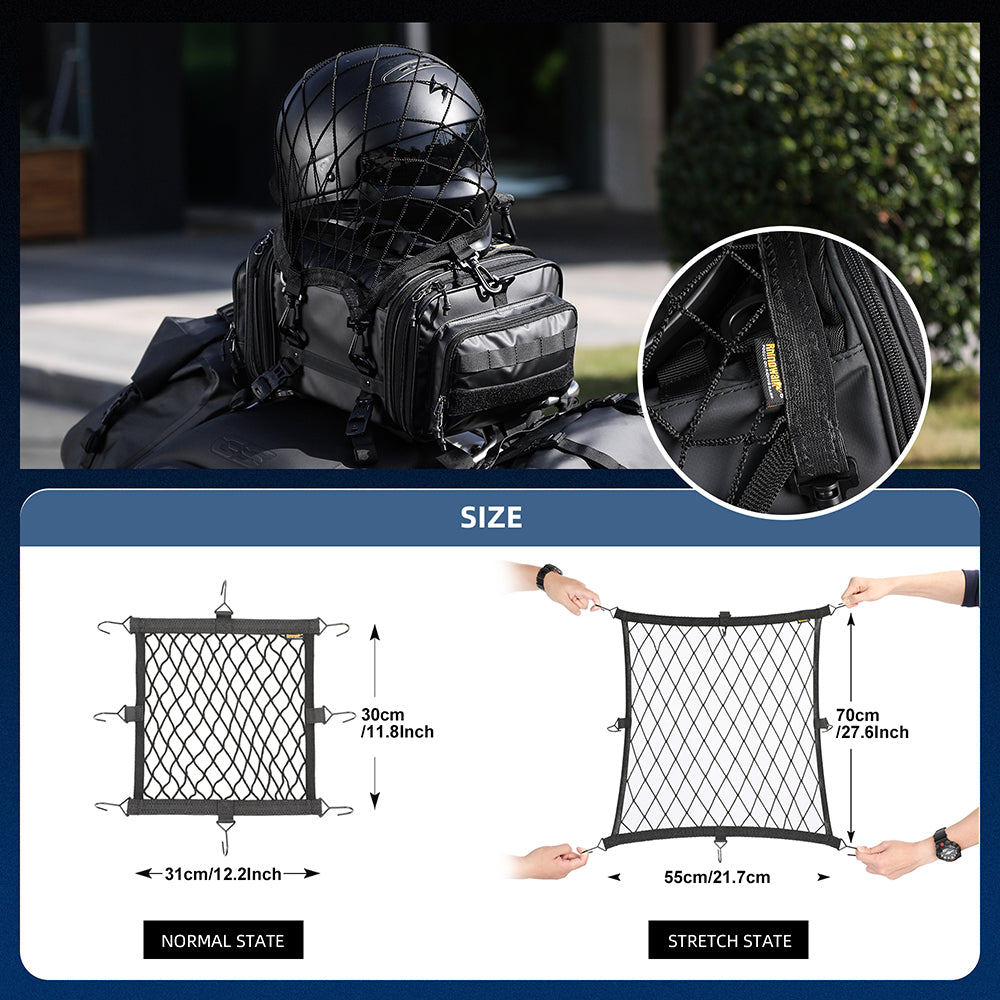 RHINOWALK Motorcycle Helmet Fixing Net Anti-lost Motorbike Tail Helmet Holder Net RHINOWALK Motorcycle Helmet Fixing Net Anti-lost Motorbike Tail Helmet Holder Net